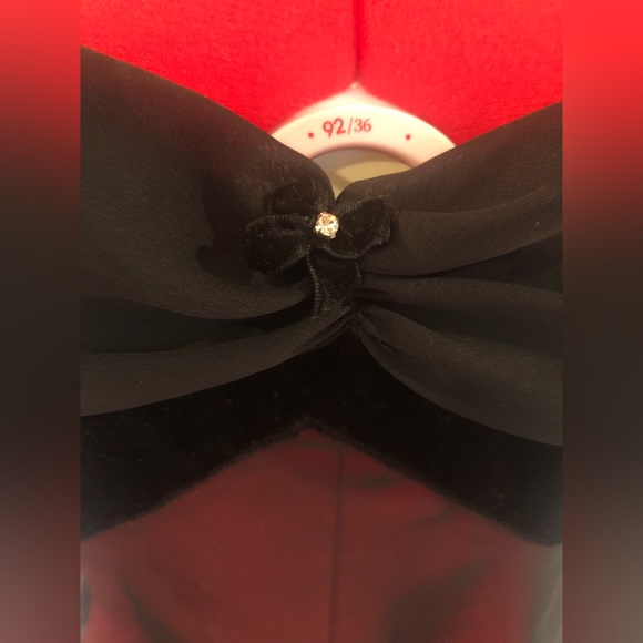 🎁 2 For $30 Black Velvet And Sheer Babydoll / Teddy With Rhinestone - Picture 3 of 11